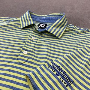 FootJoy Polo Shirt Mens XL Striped Mansfield National Golf Club Golf Performance